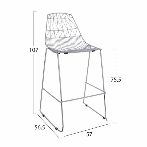ΣΚΑΜΠΩ BAR ΜΕΤΑΛΛΙΚΟ HM5465.100 LUX ΧΡΩΜΙΟΥ 57x56,5x107 εκ. - Image 2