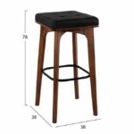 ΣΚΑΜΠΟ CARRIE ΞΥΛΙΝΟ Χ.ΠΛΑΤΗ ΣΚΕΛΕΤΟΣ ΚΑΡΥΔΙ HM11047.01 38x38x78 εκ. - Image 2