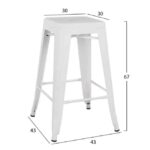 ΣΚΑΜΠΟ ΜΕΣΑΙΟΥ ΥΨΟΥΣ ΜΕΤΑΛΛΙΚΟ HM8573.21 MELITA ΣΕ ΛΕΥΚΟ ΜΑΤ 43x43x67Yεκ. - Image 2