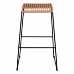 ΣΚΑΜΠΟ ΜΕΤΑΛΛΙΚΟ ALLEGRA HM5641 ΜΕ WICKER ΣΕ ΜΠΕΖ ΑΠΟΧΡΩΣΗ 49x50x76 εκ. - Image 3