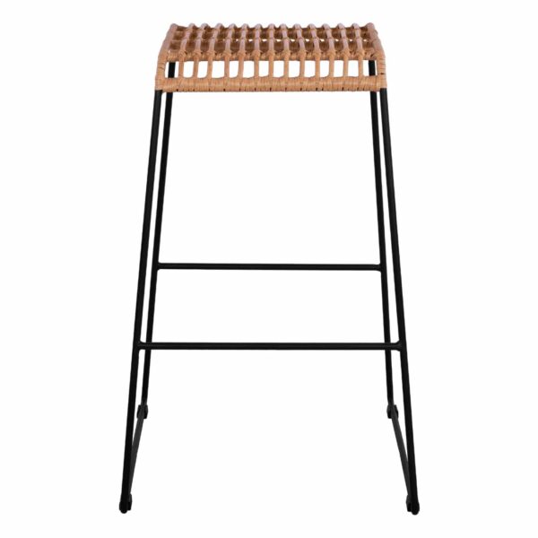 ΣΚΑΜΠΟ ΜΕΤΑΛΛΙΚΟ ALLEGRA HM5641 ΜΕ WICKER ΣΕ ΜΠΕΖ ΑΠΟΧΡΩΣΗ 49x50x76 εκ. - Image 3