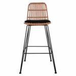 ΣΚΑΜΠΟ ΜΕΤΑΛΛΙΚΟ ΜΕ ΜΑΞΙΛΑΡΙ ALLEGRA HM5452 ΜΕ WICKER ΣΕ ΜΠΕΖ ΑΠΟΧΡΩΣΗ 56x60x109 εκ. - Image 3