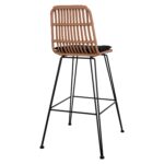 ΣΚΑΜΠΟ ΜΕΤΑΛΛΙΚΟ ΜΕ ΜΑΞΙΛΑΡΙ ALLEGRA HM5452 ΜΕ WICKER ΣΕ ΜΠΕΖ ΑΠΟΧΡΩΣΗ 56x60x109 εκ. - Image 5