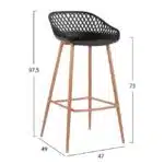 ΣΚΑΜΠΟ ΠΟΛΥΠΡΟΠΥΛΕΝΙΟΥ ΜΑΥΡΟ ΜΕ ΜΕΤΑΛΛΙΚΑ ΠΟΔΙΑ AVAYA HM8686.02 47x49x97,5Υ εκ. - Image 2