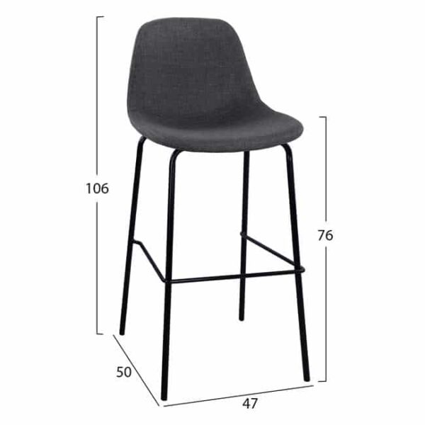 ΣΚΑΜΠΟ VINCENT HM8579.10 ΜΕ ΜΕΤΑΛΛΙΚΟ ΣΚΕΛΕΤΟ ΚΑΙ ΥΦΑΣΜΑ ΣΕ ΓΚΡΙ ΧΡΩΜΑ 47Χ50Χ106Υεκ. - Image 2