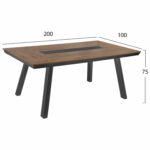 ΤΡΑΠΕΖΙ ΑΛΟΥΜΙΝΙΟΥ TABER ΜΕ POLYWOOD 200X100 ΓΚΡΙ HM5131.12 - Image 2