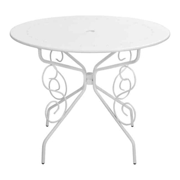 ΤΡΑΠΕΖΙ ΜΕΤΑΛΛΙΚΟ AMORE Φ95 ΑΣΠΡΟ HM5009.02 - Image 3