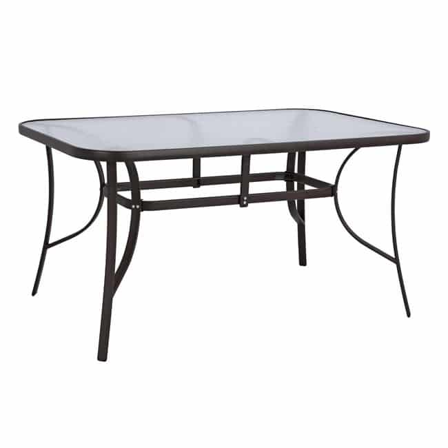 HM5145.02 ΤΡΑΠΕΖΙ BRUNO 150X90Χ72Υεκ. ΚΑΦΕ ΜΕΤΑΛΛΙΚΟ ΜΕ ΓΥΑΛΙΝΗ ΕΠΙΦΑΝΕΙΑ HM5145.02 - Image 1