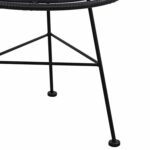 ΤΡΑΠΕΖΙ ΜΕΤΑΛΛΙΚΟ ALLEGRA ΜΕ WICKER ΣΕ ΜΑΥΡΗ ΑΠΟΧΡΩΣΗ ΚΑΙ ΓΥΑΛΙ HM5459.02  Φ45x46εκ - Image 5