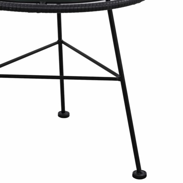 ΤΡΑΠΕΖΙ ΜΕΤΑΛΛΙΚΟ ALLEGRA ΜΕ WICKER ΣΕ ΜΑΥΡΗ ΑΠΟΧΡΩΣΗ ΚΑΙ ΓΥΑΛΙ HM5459.02  Φ45x46εκ - Image 5