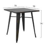 ΤΡΑΠΕΖΙ ΜΕΤΑΛΛΙΚΟ ΣΕ ΧΡΩΜΑ ΜΑΥΡΗ ΠΑΤΙΝΑ HM0607.40 70x70x76 - Image 2