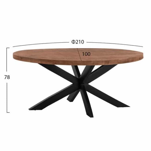 ΤΡΑΠΕΖΙ OVAL 6εκ.ΠΑΧΟΣ ΑΠΟ ΜΑΣΙΦ ΞΥΛΟ MANGO 210Χ100Χ78Υεκ. HM8483 - Image 2