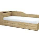 Κρεβάτι μονό με συρτάρια 82/190, ΔΩΡΟ Ορθοπεδικό στρώμα, 1212005 Σασό, 228x71x87 εκ., Genomax