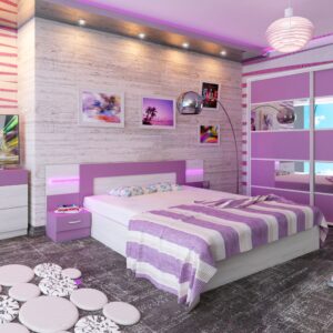 Σετ Κρεβατοκάμαρας 4 τεμαχίων Adel με ΔΩΡΟ μηχανισμό ανύψωσης, 165x77x207 εκ., Genomax