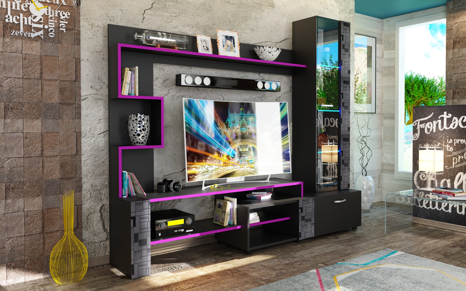 Σύνθετο Σαλονιού Ava-Smart Home Σύνθετο Σαλονιού Ava-Smart Home, 200x45x180, Genomax - Image 1