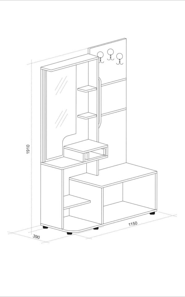 Έπιπλο Εισόδου Bela, 115x39x191, Genomax - Image 2