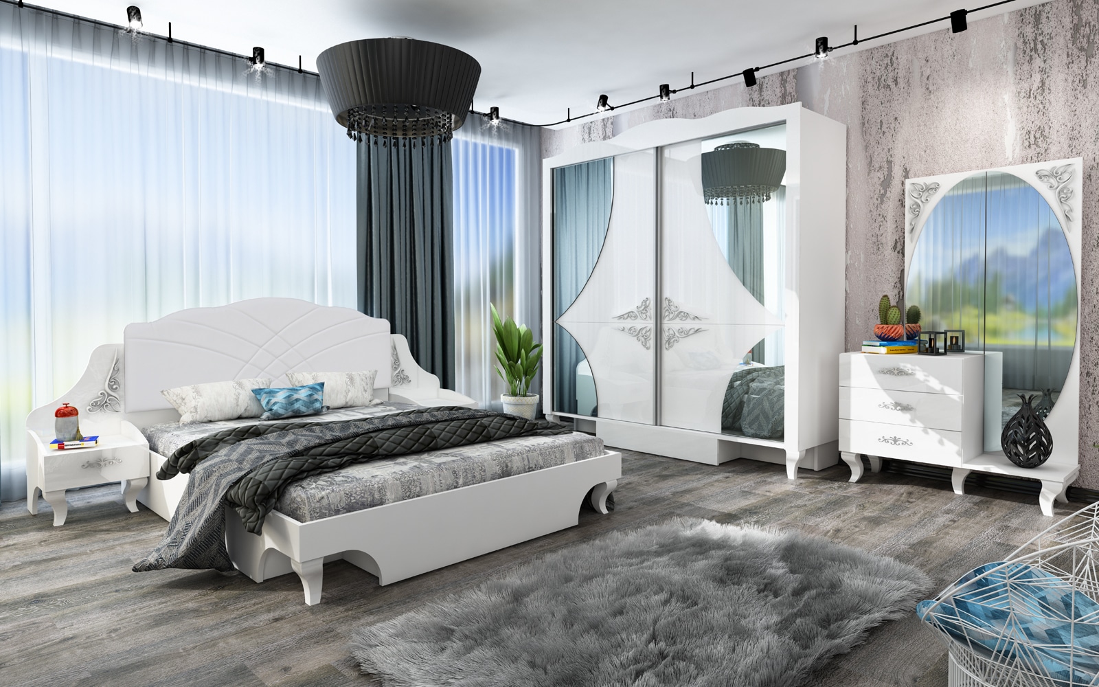 Σετ Κρεβατοκάμαρας Belissima Σετ Κρεβατοκάμαρας Belissima, 200x62x215 εκ., Genomax - Image 1