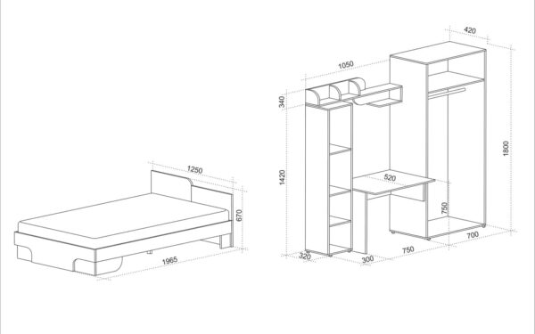 Σετ παιδικού δωματίου 6 τεμαχίων, Joy, 120/190, Genomax - Image 2