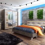 Σετ κρεβατοκάμαρας 3 τεμαχίων, διπλό κρεβάτι με 2 κομοδίνα, 160/200, Forest, Genomax