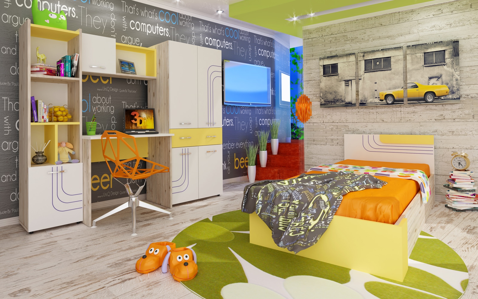 Παιδικό υπνοδωμάτιο 5 τμχ. Παιδικό υπνοδωμάτιο 5 τμχ., Ken, 90/200, Genomax - Image 1