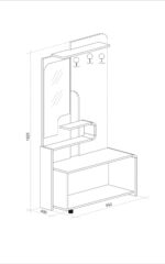 Έπιπλο Εισόδου Kobe, 95x40x192.5, Genomax - Image 3