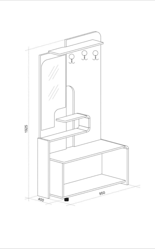 Έπιπλο Εισόδου Kobe, 95x40x192.5, Genomax - Image 3