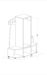 Έπιπλο Εισόδου Pegas, 151x45x190.5, Genomax - Image 3