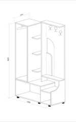 Έπιπλο Εισόδου, Soho, 120x37,5x193, Genomax - Image 3