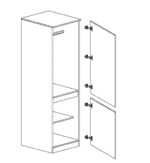 Ντουλάπα μονόφυλλη, 45/52/200 εκ., Modul 934, Genomax - Image 2