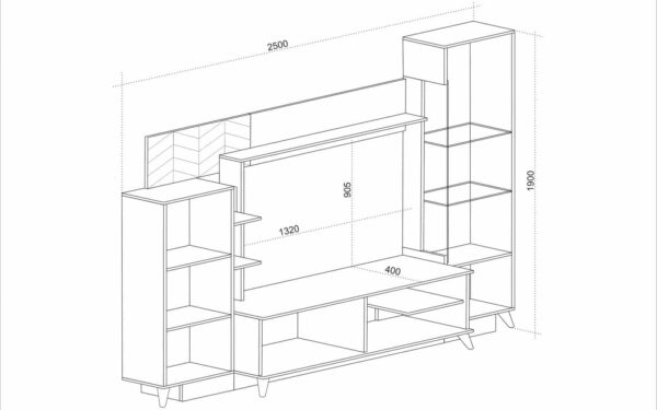 Σύνθετο Σαλονιού Trend, 250x40x190, Genomax - Image 4