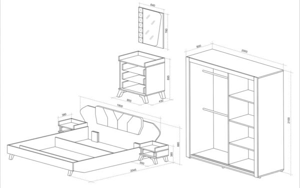 Συρταριέρα Kafe με ΔΩΡΟ καθρέπτη, 80/43/89,5 εκ., Genomax - Image 2