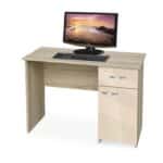 Γραφείο υπολογιστή, Buro 3 Κρεμ γυαλιστερό, 110/59/75 εκ., Genomax