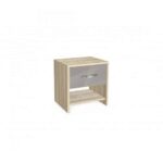 Σετ Κρεβατοκάμαρας 4 τεμαχίων Verona High με Ορθοπεδικό στρώμα 160x200 εκ., Σόνομα με γκρι γυαλιστερό, 204x90x164 εκ., κωδ. 1219922209, Genomax - Image 3