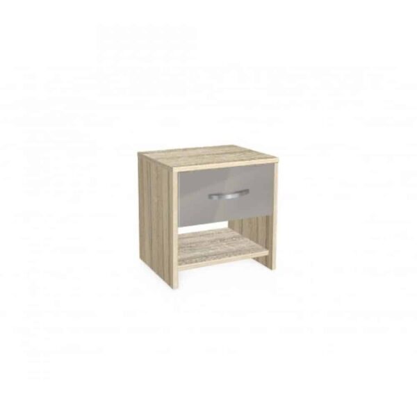 Σετ Κρεβατοκάμαρας 4 τεμαχίων Verona High με Ορθοπεδικό στρώμα 160x200 εκ., Σόνομα με γκρι γυαλιστερό, 204x90x164 εκ., κωδ. 1219922209, Genomax - Image 3