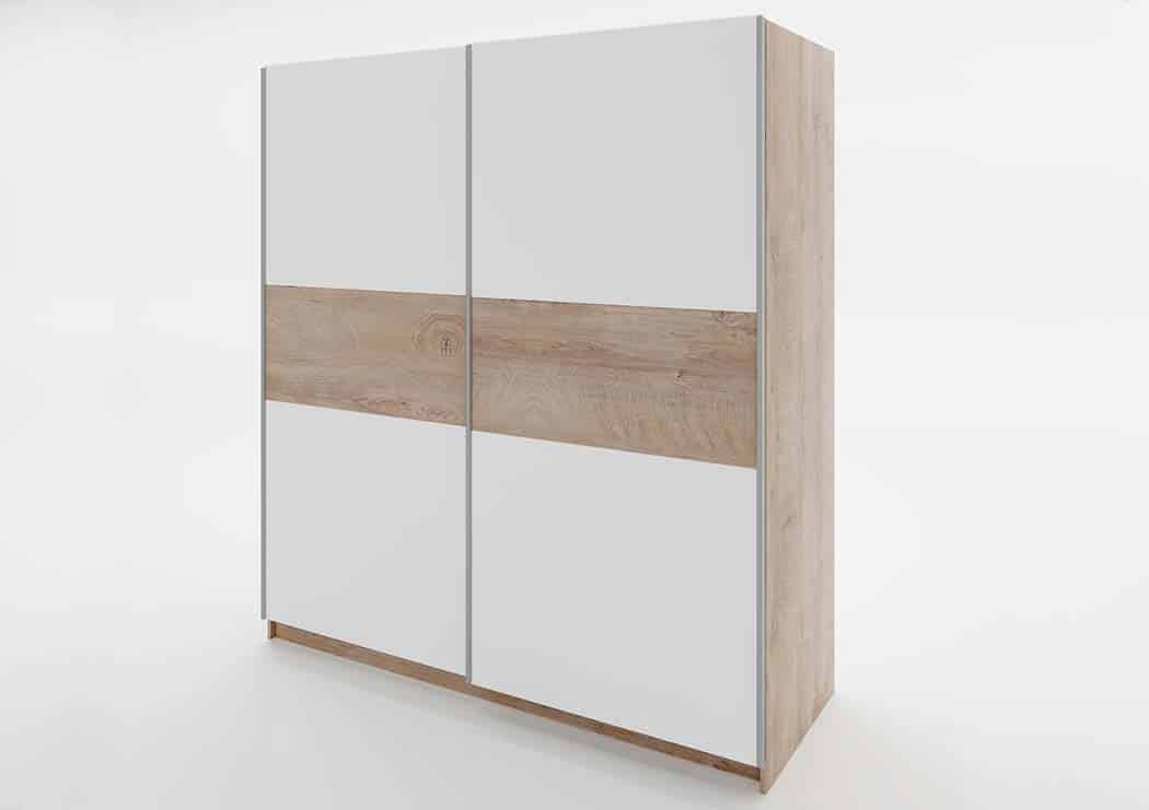 Ντουλάπα Συρόμενη Ντουλάπα Συρόμενη, Modul 931, Σόνομα/Λευκό, 180x200x59, Genomax - Image 1