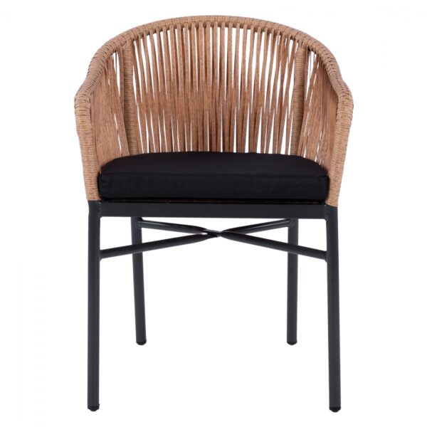 ΠΟΛΥΘΡΟΝΑ ΑΛΟΥΜΙΝΙΟΥ RAFAEL HM5698.01 ΑΝΘΡΑΚΙ ΜΕ ΜΠΕΖ WICKER 57x58x77Υ εκ. - Image 3