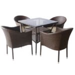 Σετ τραπεζαρίας 5 τμχ. 350-45-1 Καφέ, Genomax