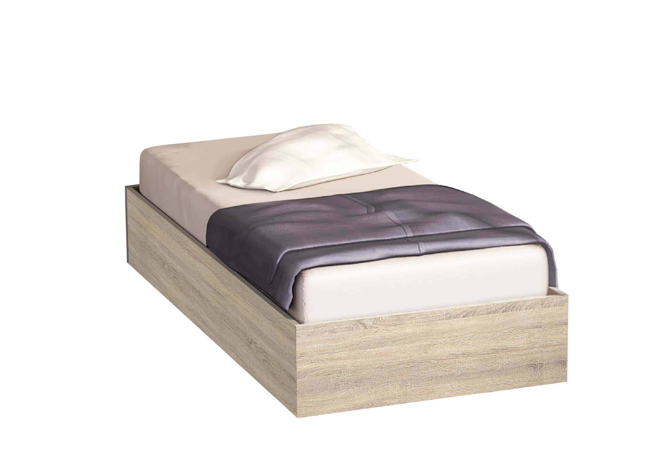 Κρεβάτι ξύλινο High Κρεβάτι ξύλινο High, Σόνομα, 90/200, Genomax - Image 1