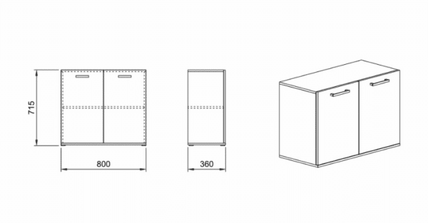 Βιβλιοθήκη  80x36x71,5, Modul 81,κωδ.1219920880, Genomax - Image 2