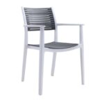 AKRON Πολυθρόνα PP-UV Άσπρο - Γκρι 60x55x85cm