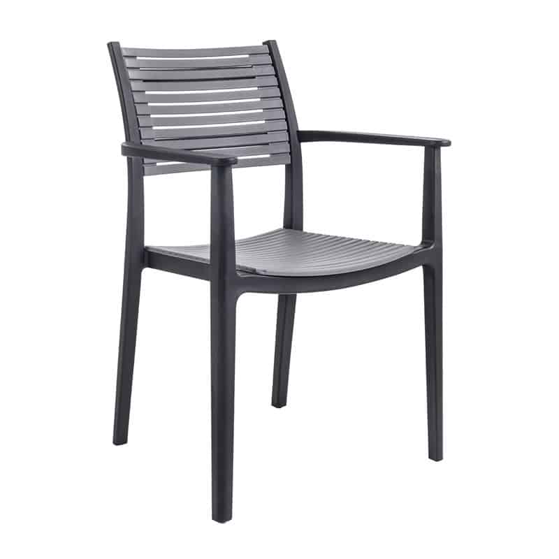 AKRON Πολυθρόνα PP-UV Μαύρο - Γκρι AKRON Πολυθρόνα PP-UV Μαύρο - Γκρι 60x55x85cm - Image 1