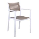 AKRON Πολυθρόνα PP-UV Άσπρο - Sand Beige 60x55x85cm