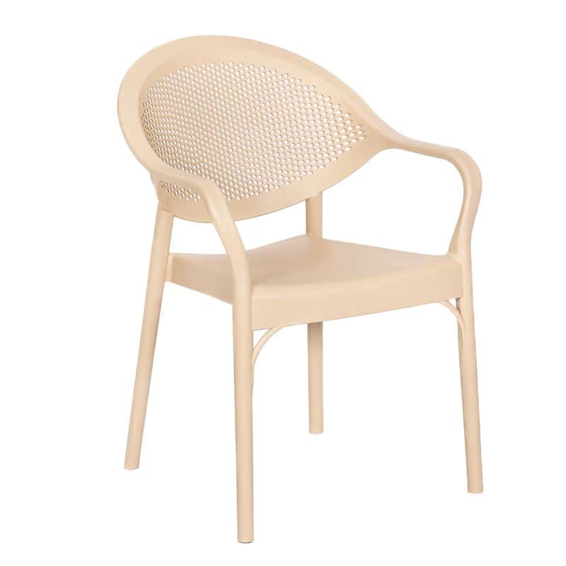 ALBA Πολυθρόνα Κήπου Στοιβαζόμενη ALBA Πολυθρόνα Κήπου Στοιβαζόμενη, PP-UV Μπεζ 61x57x84cm - Image 1