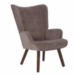 ALMA Πολυθρόνα - Μπερζέρα Σαλονιού - Καθιστικού Καρυδί Ύφασμα Καφέ Velure, K/D 69x76x97cm