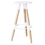 ART Σκαμπό BAR, Ξύλο Φυσικό, PP Άσπρο 37x37 H.78cm