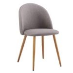 BELLA Καρέκλα Τραπεζαρίας, Μέταλλο Βαφή Φυσικό, Ύφασμα Απόχρωση Sand Grey 50x56x80cm