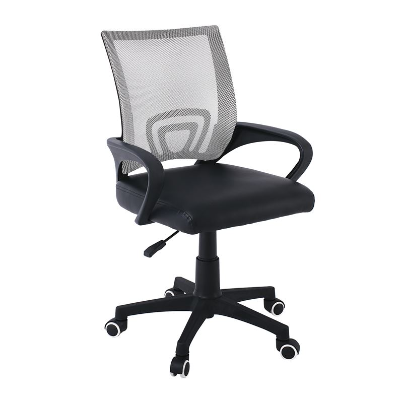 BF2101-P Πολυθρόνα Γραφείου χωρίς Ανάκλιση Mesh Γκρι - Μαύρο Pu BF2101-P Πολυθρόνα Γραφείου χωρίς Ανάκλιση Mesh Γκρι - Μαύρο Pu 57x53x90/100cm - Image 1