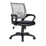 BF2101 Πολυθρόνα-Pro Γραφείου με Ανάκλιση, Γκρι Mesh - Μαύρο PU 57x56x84/94cm