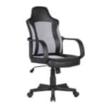 BF2850 Πολυθρόνα Γραφείου Διευθυντή, Mesh Γκρι, PU Μαύρο 55x60x97/107cm