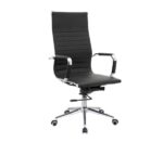 BF3300 Πολυθρόνα Γραφείου Διευθυντή, Μέταλλο Βάση Χρώμιο PU Μαύρο 55x64x108/118cm